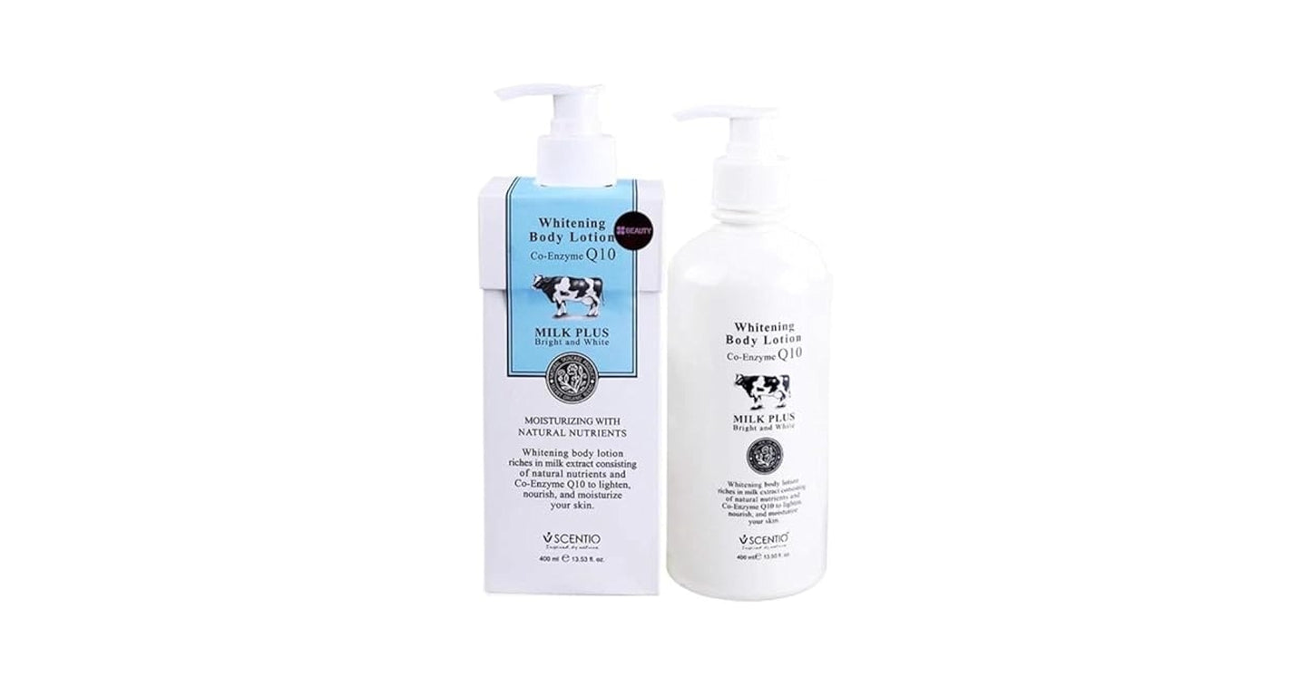 Scentio Milk Plus Brightening Body Lotion with Co-Enzyme Q10, Skin Brightening, 400g