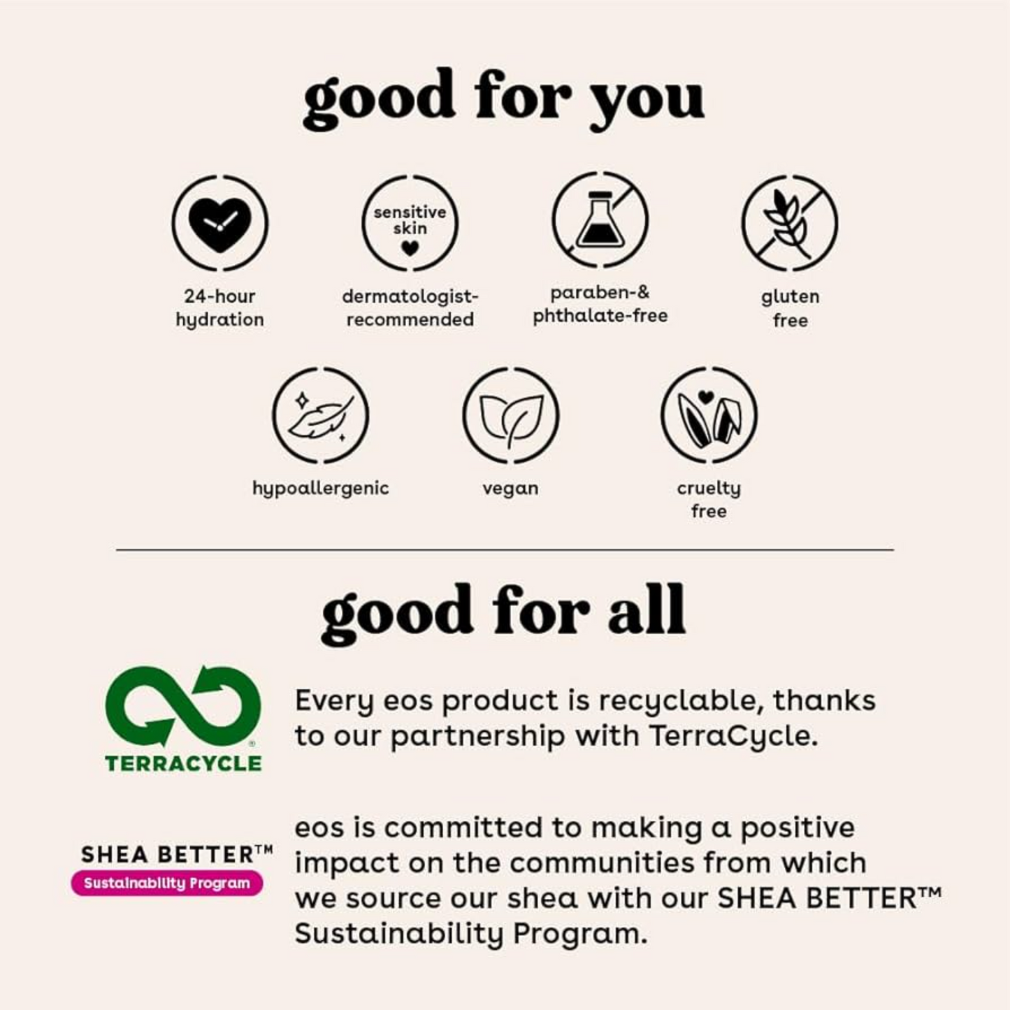 eos Shea Better Body Lotion Vanilla Cashmere, 24-Hour Moisture Skin Care, Lightweight & Non-Greasy, Natural Shea, Vegan, Vanilla Body Lotion, 16 fl oz 500ML