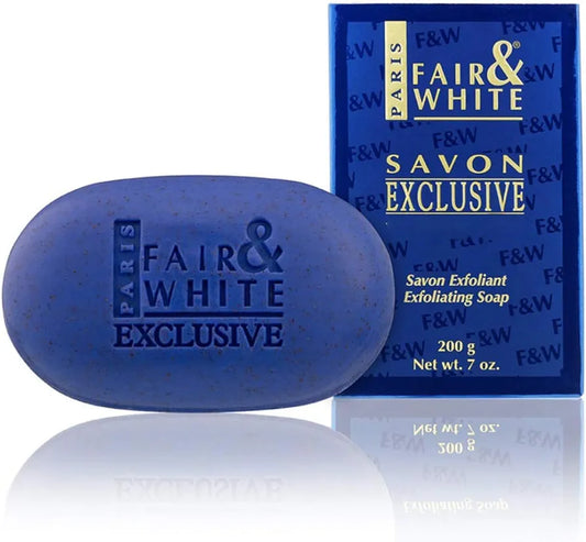 FAIR & WHITE Exclusive Exfoliating Soap, 200g / 7oz - Moisturizing Bar Soap For Face and Body