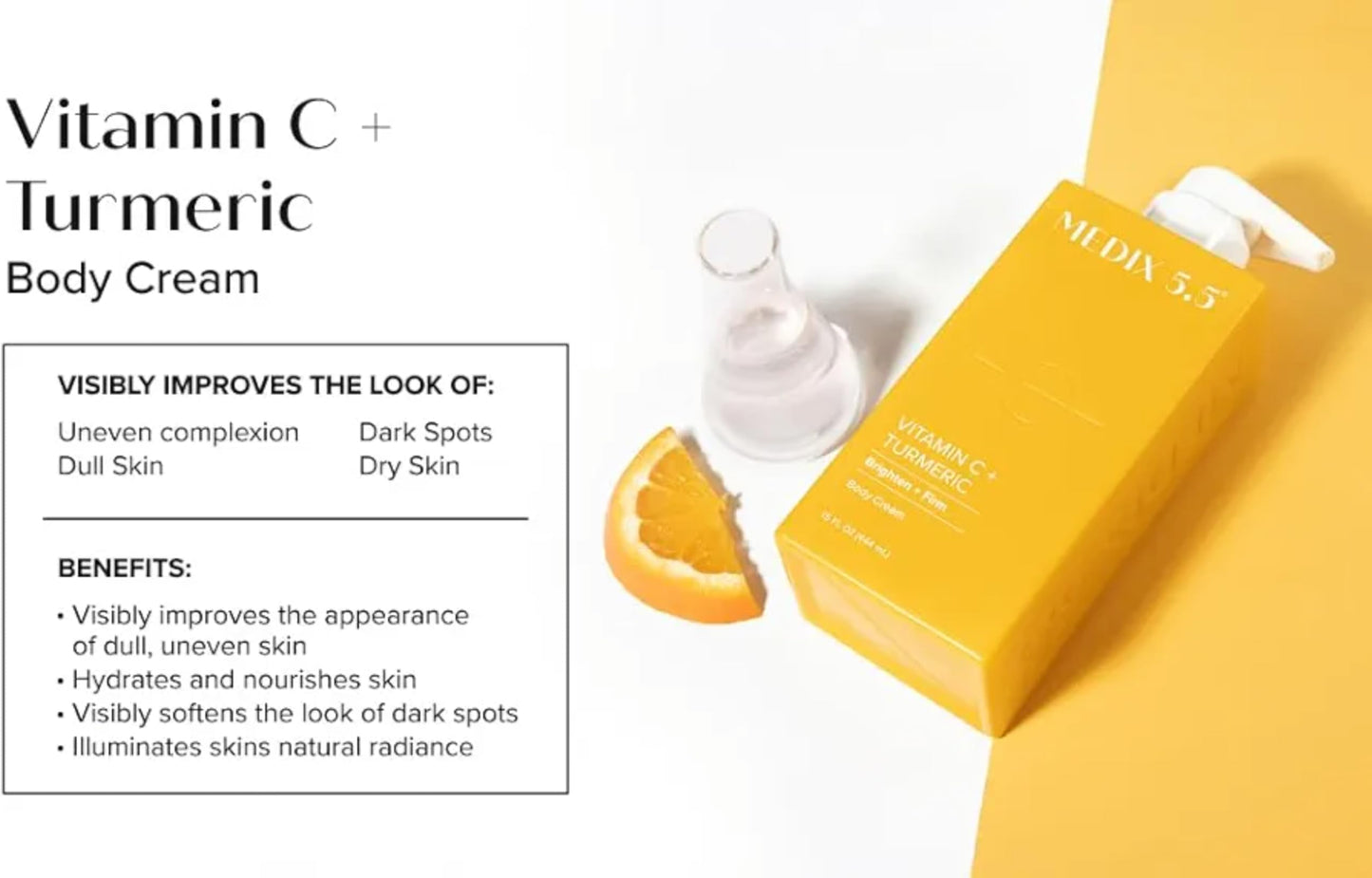 MEDIX 5.5 Vitamin C Cream Face Lotion & Body Lotion Moisturizer | Anti Aging Skin Care Firming & Brightening Cream Diminishes The Look Of Uneven Skin Tone, Age Spots, & Sun Damaged Dry Skin, 15 Fl Oz 2-pack