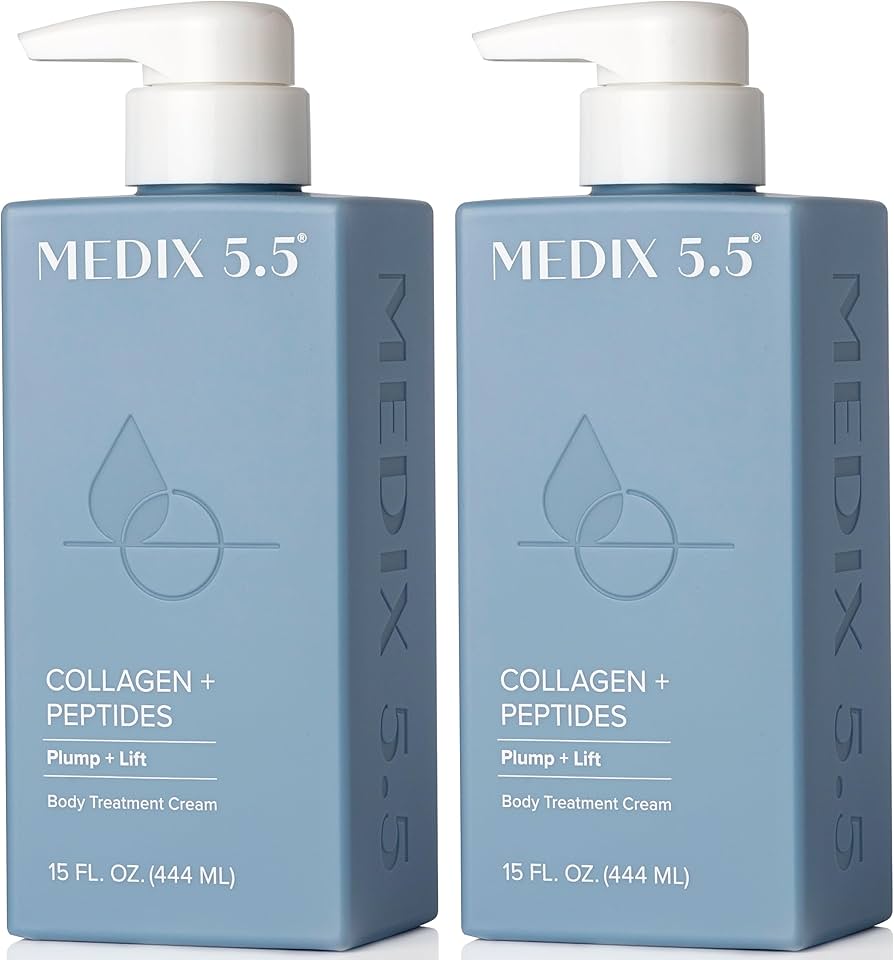 MEDIX 5.5 Collagen Cream Skin Care Face Lotion & Body Lotion For Dry Skin | Anti Aging Collagen Peptides Firming Cream Body Moisturizers Lifts, Firms, & Tightens For Younger Looking Skin, 15 Fl Oz 2-pack