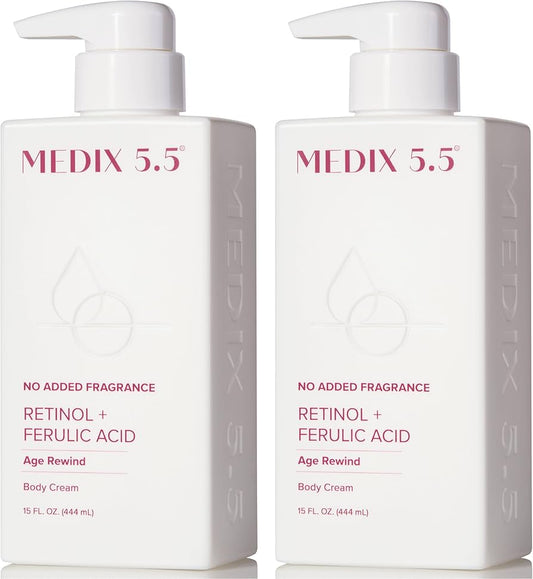 MEDIX Fragrance Free Retinol Body Lotion Crepey Skin Care Treatment | Anti Aging Body Lotion & Face Moisturizer | Firming Retinol Cream For Face Targets Loose Crepe Skin, Wrinkles, & Fine Lines