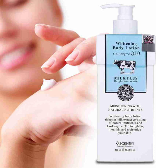 Scentio Milk Plus Brightening Body Lotion with Co-Enzyme Q10, Skin Brightening, 400g