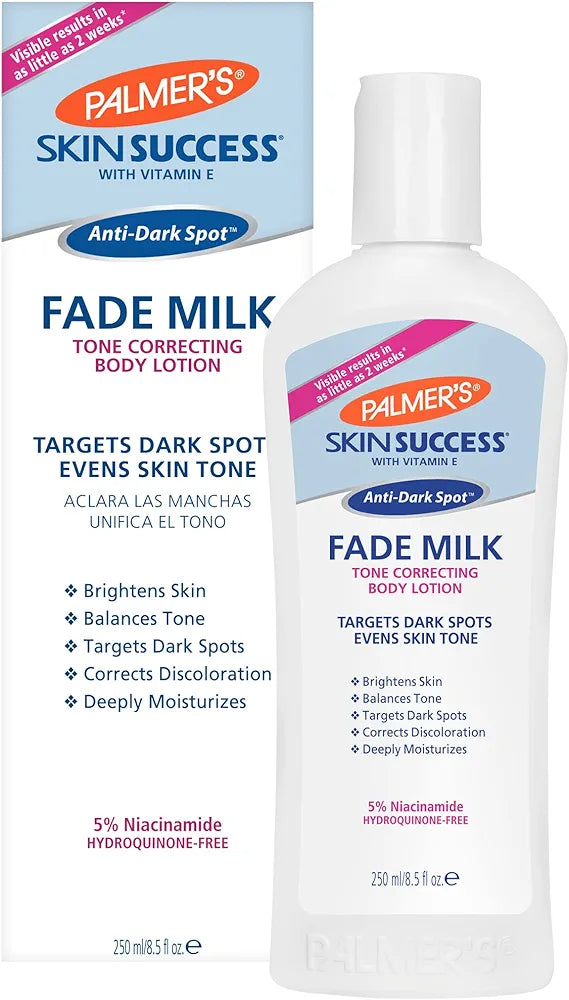 Palmer's Skin Success Anti-Dark Spot Fade Milk Body Lotion, 8.5 Oz, Moisturizer with Niacinamide, Fades Age Spots, Helps Uneven Skin Tone & Hyperpigmentation, Dermatologist Approved 252ML