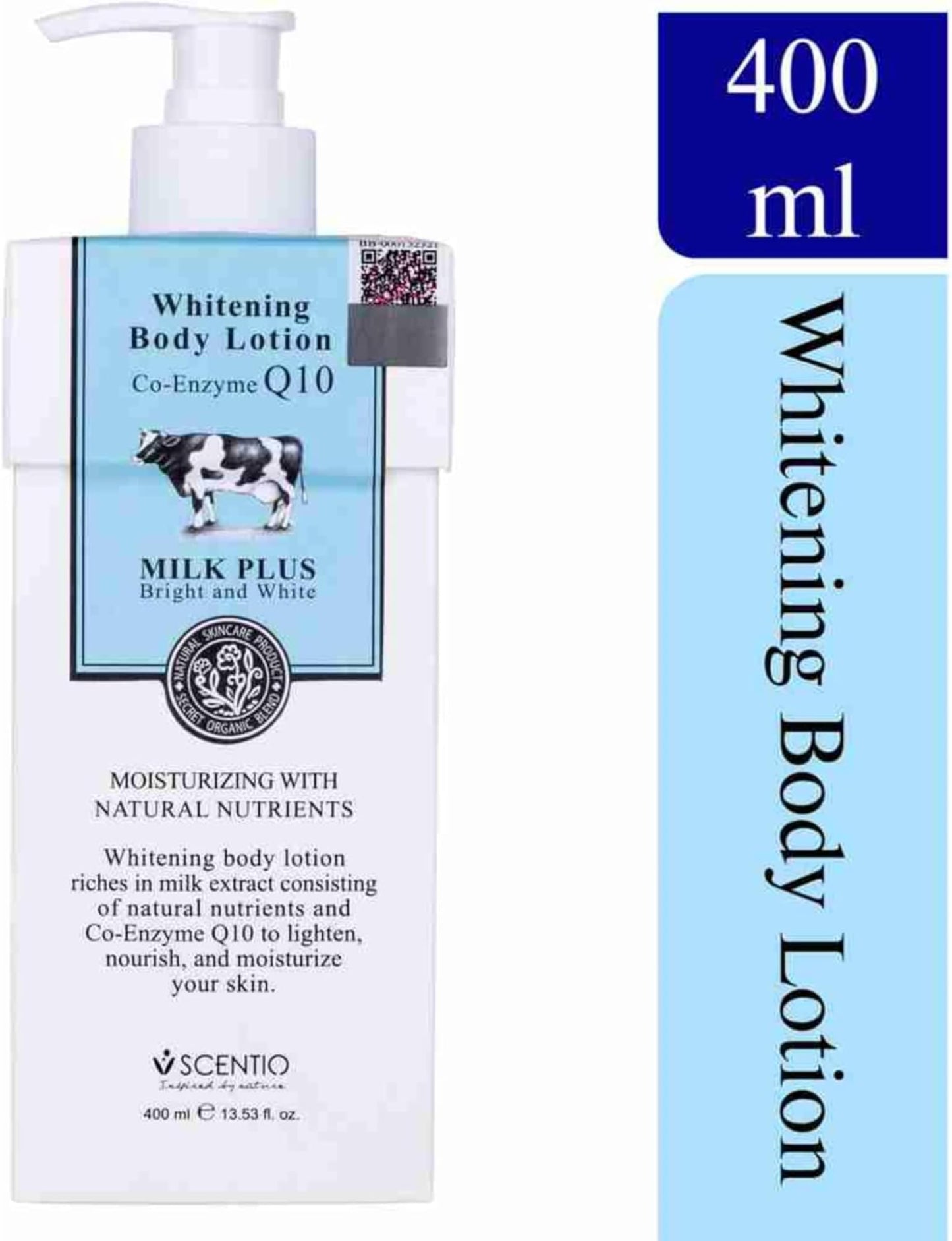 Scentio Milk Plus Brightening Body Lotion with Co-Enzyme Q10, Skin Brightening, 400g