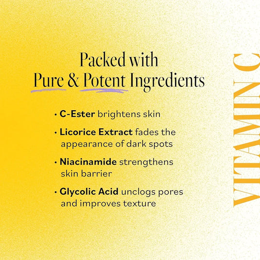 Derma E Vitamin C Cleanser - Daily Brightening & Hydrating Face Wash to Even Out Skin Tone – Moisturizing Face Cleanser for a Radiant Glow, 6 fl oz