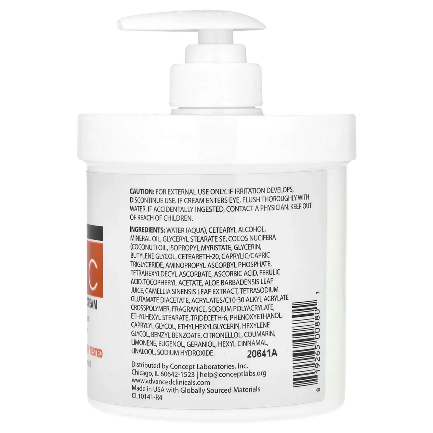 Advanced Clinicals Vitamin C Cream Visibly Brightening Body Lotion | Vitamin C Moisturizer Skin Care Body Cream For Women & Men Helps Visibly Improve Look Of Dark Spots & Uneven Skin Tone