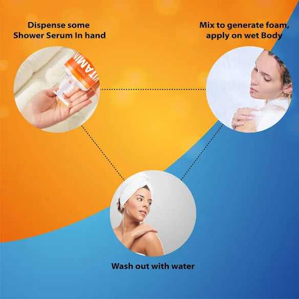 SCENTIO VITAMIN C BODY WHITE SHOWER SERUM 450 ML.