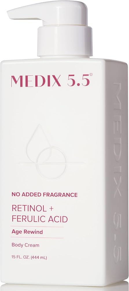 MEDIX Fragrance Free Retinol Body Lotion Crepey Skin Care Treatment | Anti Aging Body Lotion & Face Moisturizer | Firming Retinol Cream For Face Targets Loose Crepe Skin, Wrinkles, & Fine Lines
