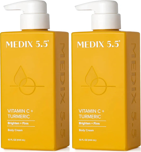 MEDIX 5.5 Vitamin C Cream Face Lotion & Body Lotion Moisturizer | Anti Aging Skin Care Firming & Brightening Cream Diminishes The Look Of Uneven Skin Tone, Age Spots, & Sun Damaged Dry Skin, 15 Fl Oz 2-pack