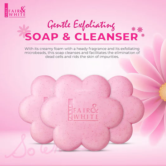 Fair & White So White Skin Brightening Soap - 200g / 7 oz - Exfoliating Soap, Helps to Reduce Blemishes on: Body, Knees, Underarms, Armpit