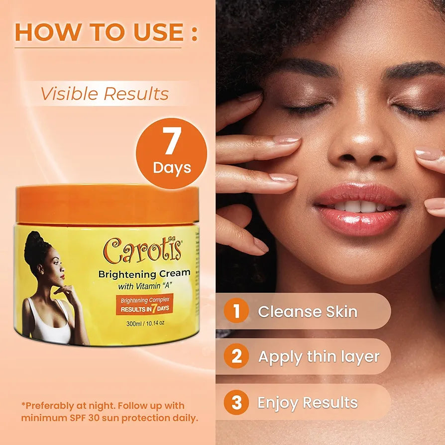 Skin Brightening Cream – 300ml / 10.14fl oz – 7 Day Night Cream for Uneven Skin Tone, with Vitamin A