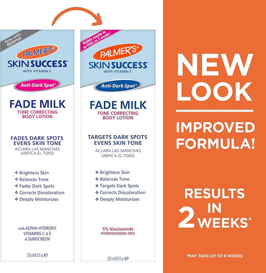 Palmer's Skin Success Anti-Dark Spot Fade Milk Body Lotion, 8.5 Oz, Moisturizer with Niacinamide, Fades Age Spots, Helps Uneven Skin Tone & Hyperpigmentation, Dermatologist Approved